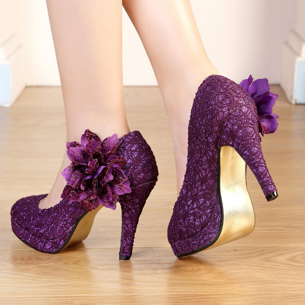 getmorebeauty Women's Vintage Lace Flowers Party Dress High Heel - Image 5