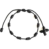 Lucky Charms USA Rosary Bracelet, Pulsera Decenario, Cross Bracelet 10 Knots with hand-Woven Cross, Waterproof, Adjustable, Unisex