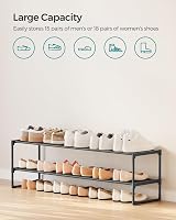 SONGMICS 2-Tier Shoe Rack Storage Organizer 30x116x34 cm Black LSA032B01 view 4