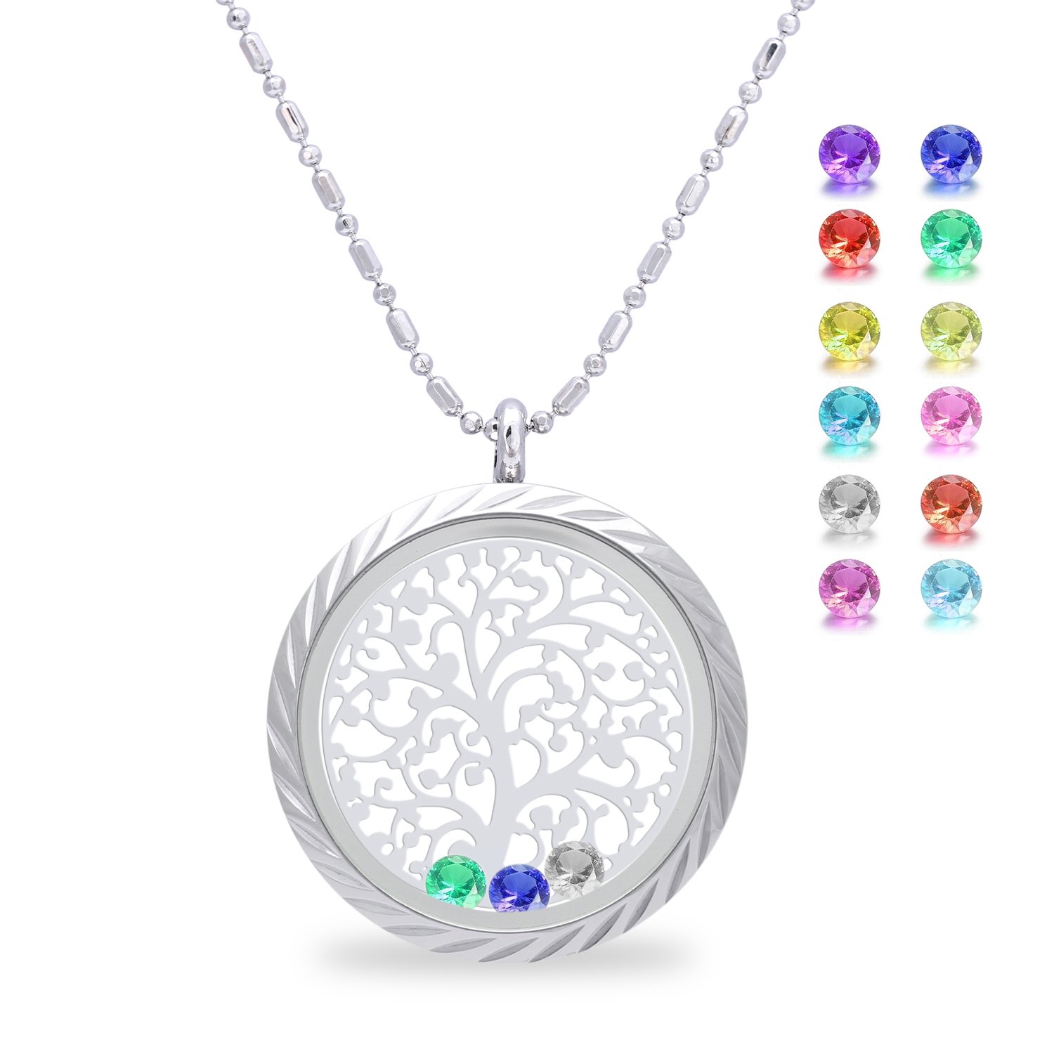 Family Tree Birthstone Pendants and Tree of life Jewelry Birth Stone