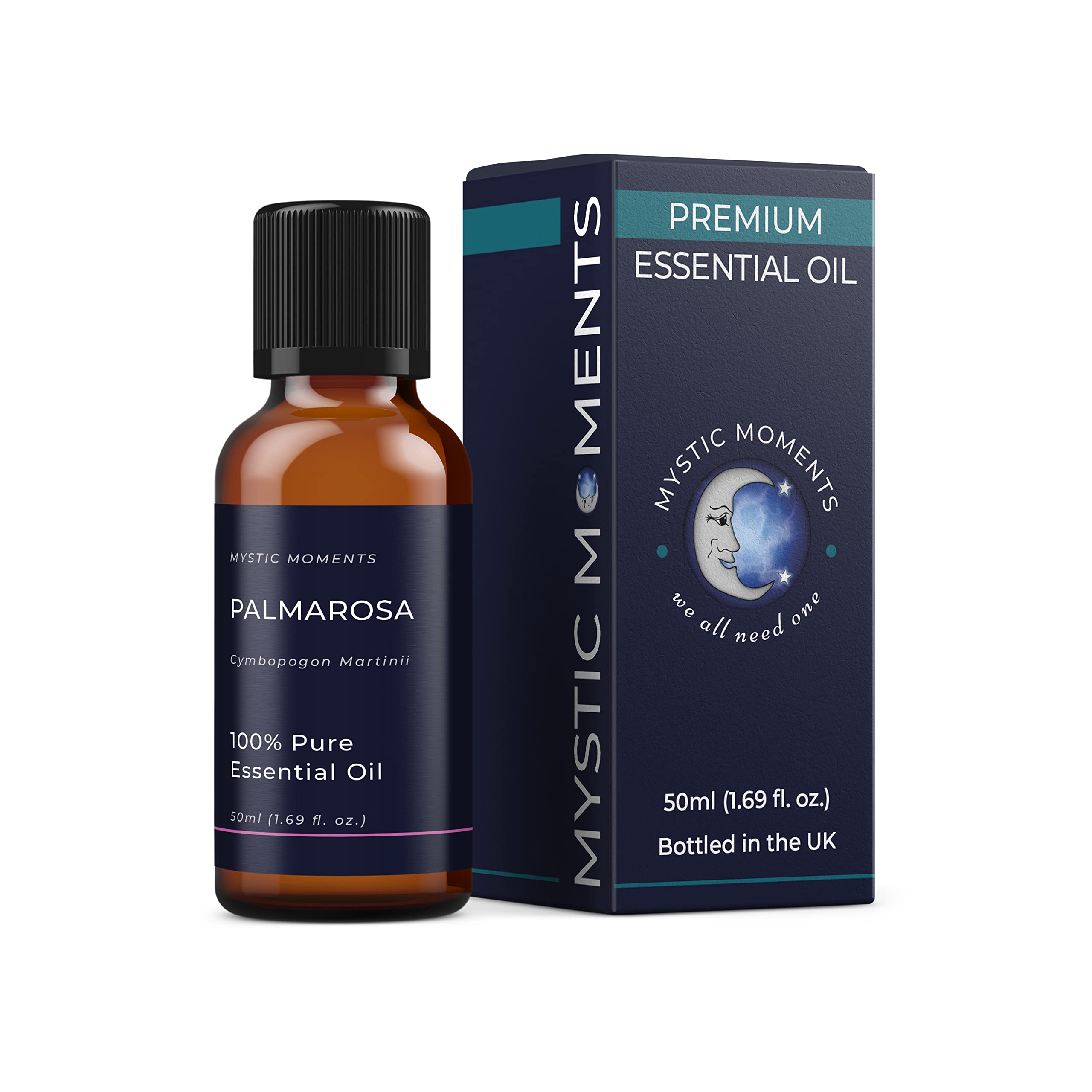 Mystic Moments | Palmarosa Essential Oil (Cymbopogon martinii) 50ml | Fresh Floral Rose-Like Aroma for Balancing Aromatherapy & Uplifting Diffuser Blends | Vegan & Natural