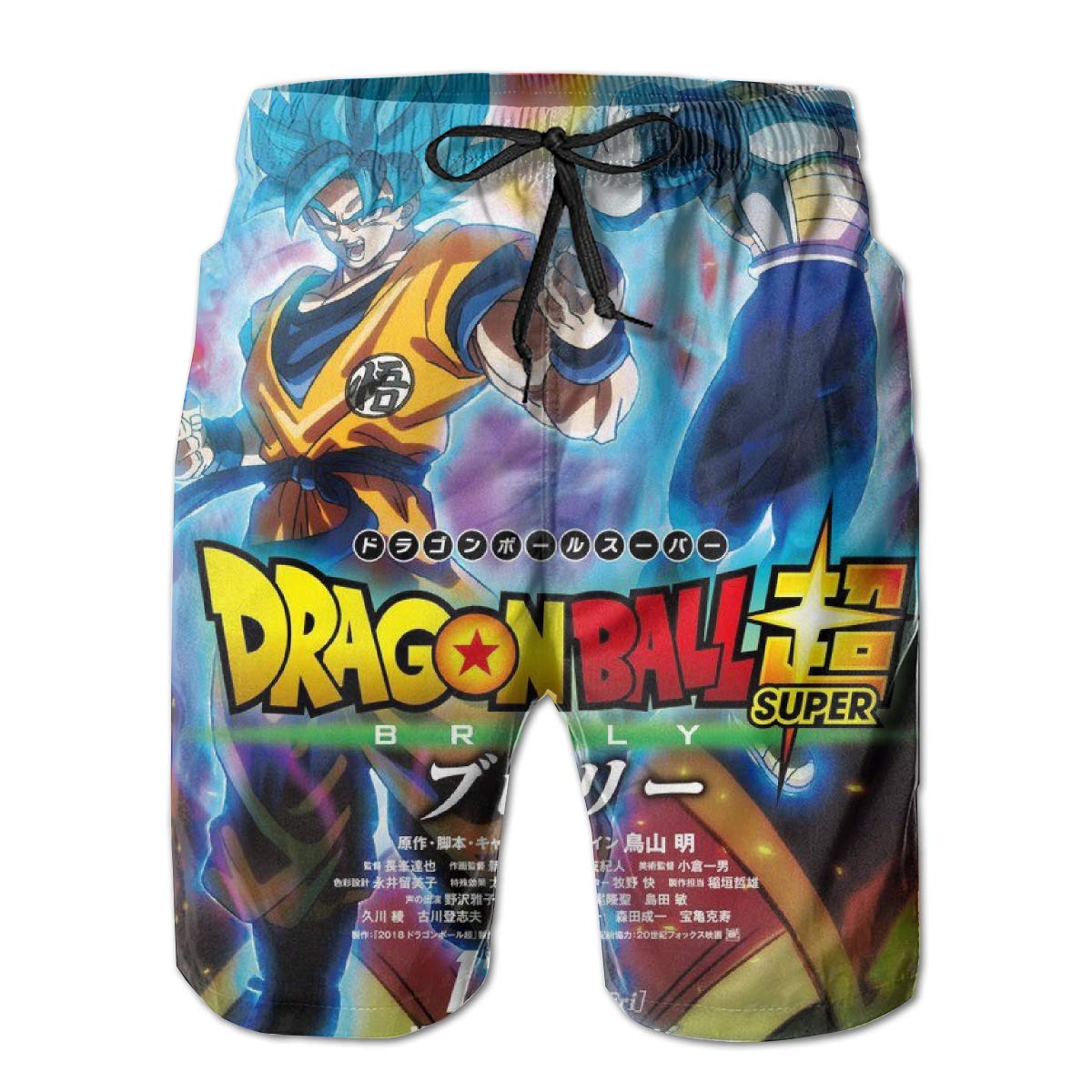 Owoll Broly Mens Swim Trunks Summer Quick Dry Printed Beach Shorts Summer Boardshorts Casual