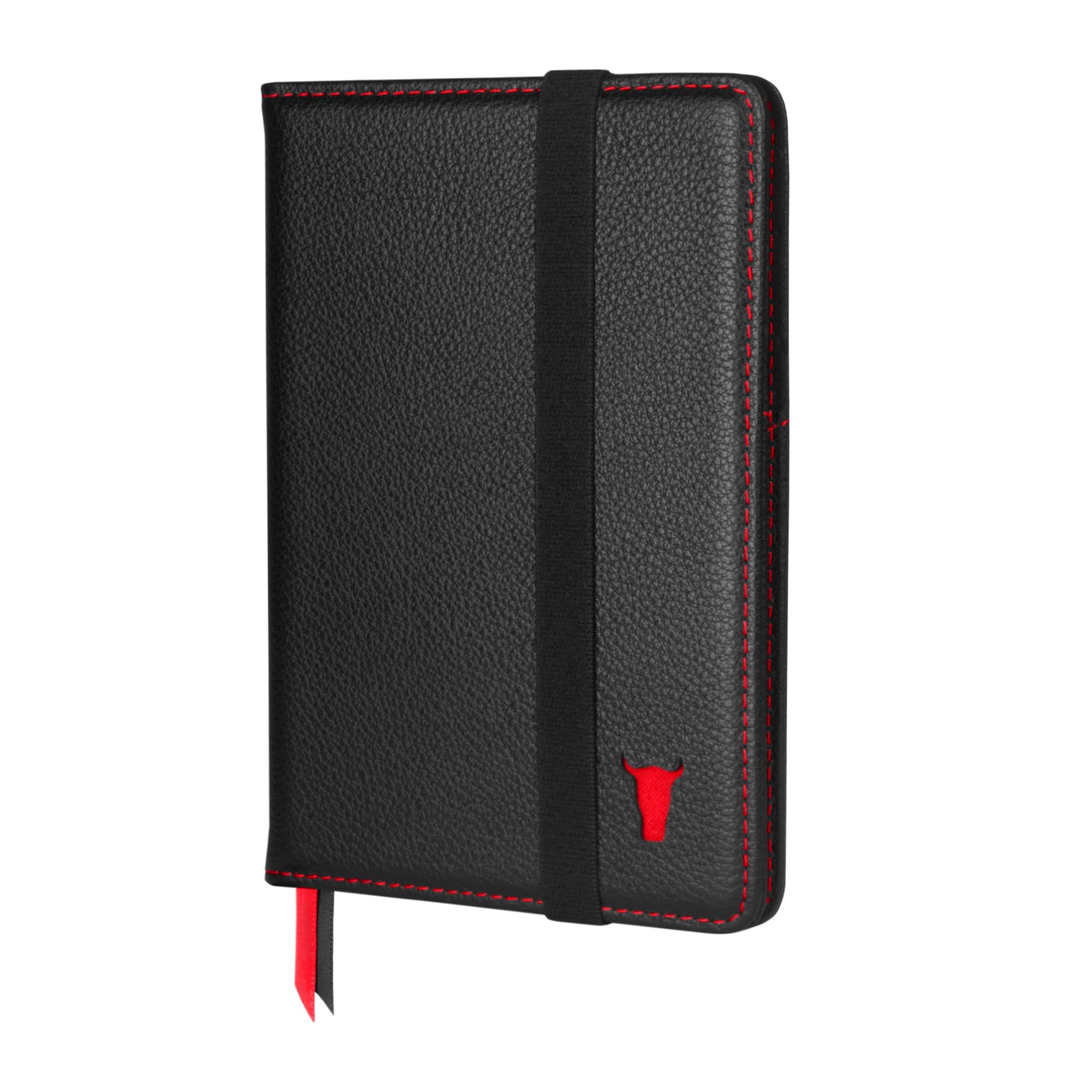 TORRO Passport Holder – Genuine Leather Passport Cover with Elasticated Closure Strap (Black)
