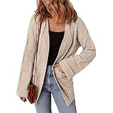 SHEWIN Women's Open Front Lightweight Cardigan Casual Long Sleeve Knit Loose Sweaters Outwear