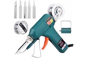 Soldering Gun Kit - Soldering Iron Kit with Adjustable Temp 180-520°C, ON/OFF Button, 80W LED Digital Internal Heat Soldering