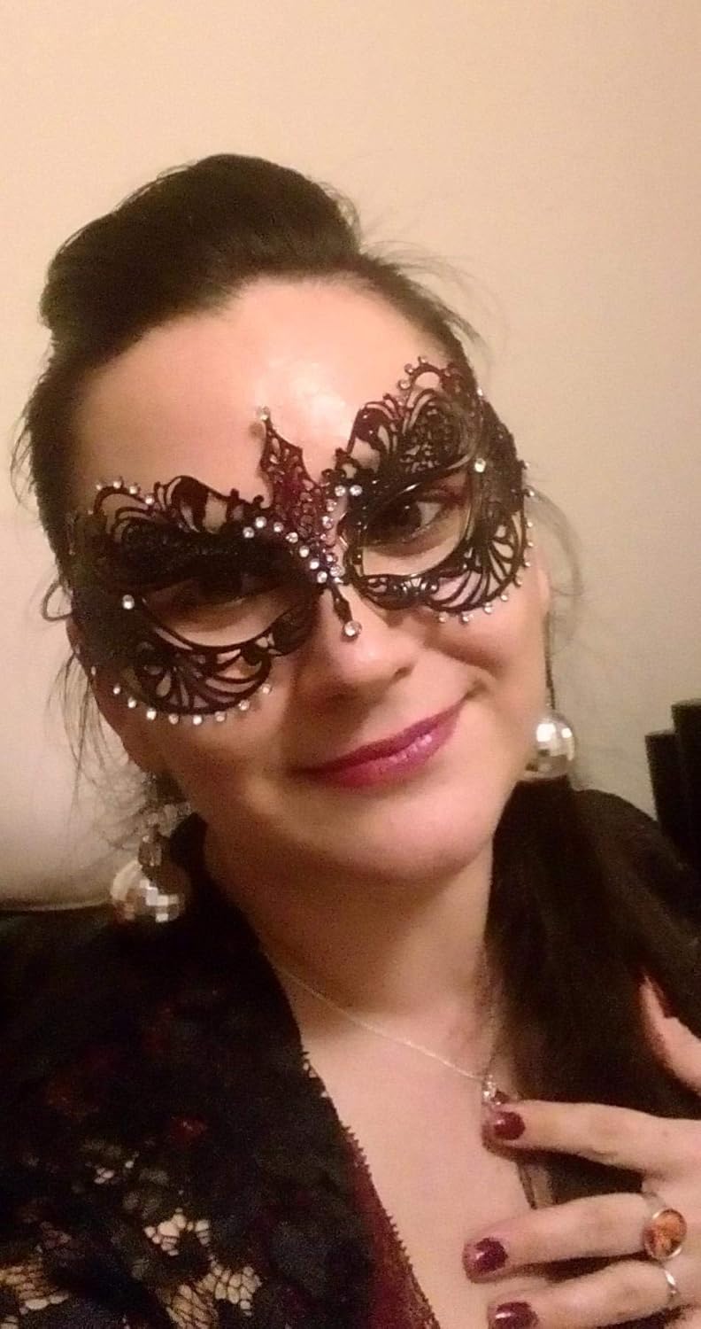 Thmyo 2 Pack Venetian Masquerade Mask for Couples Mardi Gras Halloween Ball Mask (Antique Silver black & black 2) - Image 5