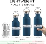 Bambaw Stainless Steel Water Bottle 500ml Blue Non-Insulated Leakproof view 5