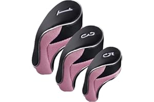 Andux Golf Club Driver Wood Head Covers with Hook & Loop Set of 3