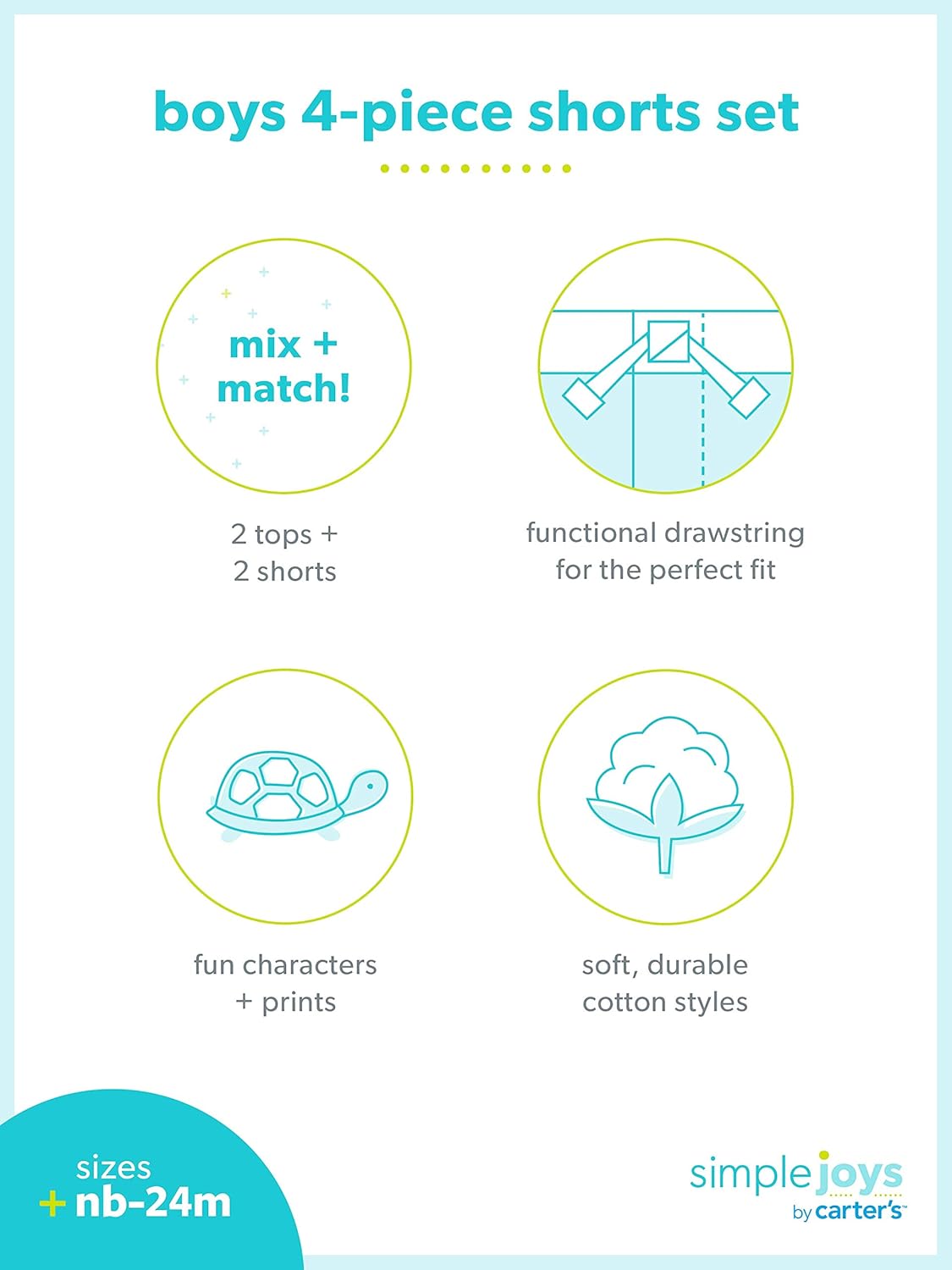 Simple Joys by Carter's Baby Boys' 4-Piece Playwear Set: Clothing