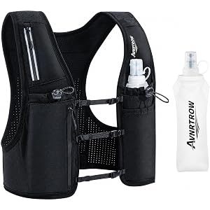 AVNRTROW Running Vest for Women Men, Lightweight Reflective Running Hydration Vest with 500ML Soft Flask, Adjustable Chest St