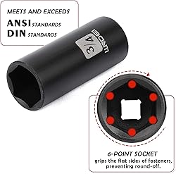 LLNDEI 3/8" Drive Impact Socket Set SAE and Metric