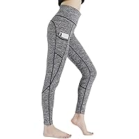 HIG Yoga Pants High Waist Leggings Tummy Control Workout Pants for Women with Outside Pockets