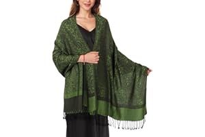 MUQU Women Pashmina Shawls and Wraps Scarf Soft Silky Reversible Paisley Scarves Shawl for Women