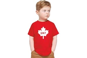 Eh Canada Toddler Shirt - Custom Handmade Toddler Girls and Boys Canada Day Maple Leaf T-shirt (2T, Red)
