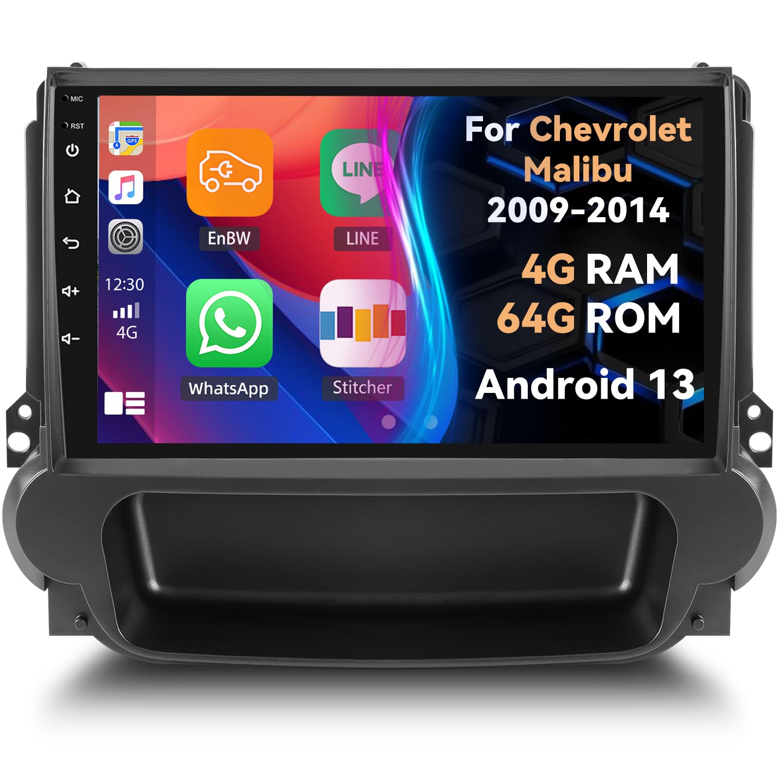 Photo 1 of [4G+64G] Car Radio for Chevrolet Malibu 2009-2014 with Wireless CarPlay Android Auto,9" Touchscreen Android 15 Car Stereo with Mirror Link Voice Control WiFi/GPS,Bluetooth,FM/RDS SWC+Backup Camera