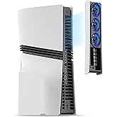 JUSPRO Cooling Fan for PS5 Pro, Quiet Enhanced Cooler Fan with Adjustable Speed, Auto Power On/Off, Cooling Accessories with USB 3.0 Port and LED Light for PlayStation 5 Pro