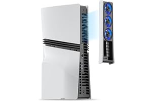 JUSPRO Cooling Fan for PS5 Pro, Quiet Enhanced Cooler Fan with Adjustable Speed, Auto Power On/Off, Cooling Accessories with USB 3.0 Port and LED Light for PlayStation 5 Pro