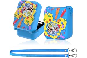 SKRVGOJFG Silicone Case for Bitzee Disney Interactive Toy, Anti-Scratch, Washable, Shockproof Silicone Protective Cover for Bitzee Disney Interactive Toy Electronic Pets Accessories with Lanyard - Blue