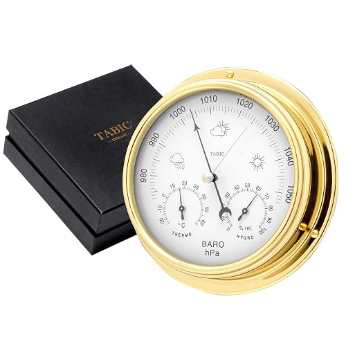 Handcrafted Brass Barometer with Built-in Hygrometer, Thermometer and ...