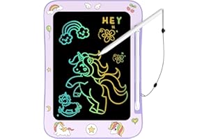 Genialba LCD Writing Tablet for Kids, Colorful Screen Drawing Board for 3-7 Year Old Boys & Girls - Educational Toys for Birthday & Christmas (Unicorn)