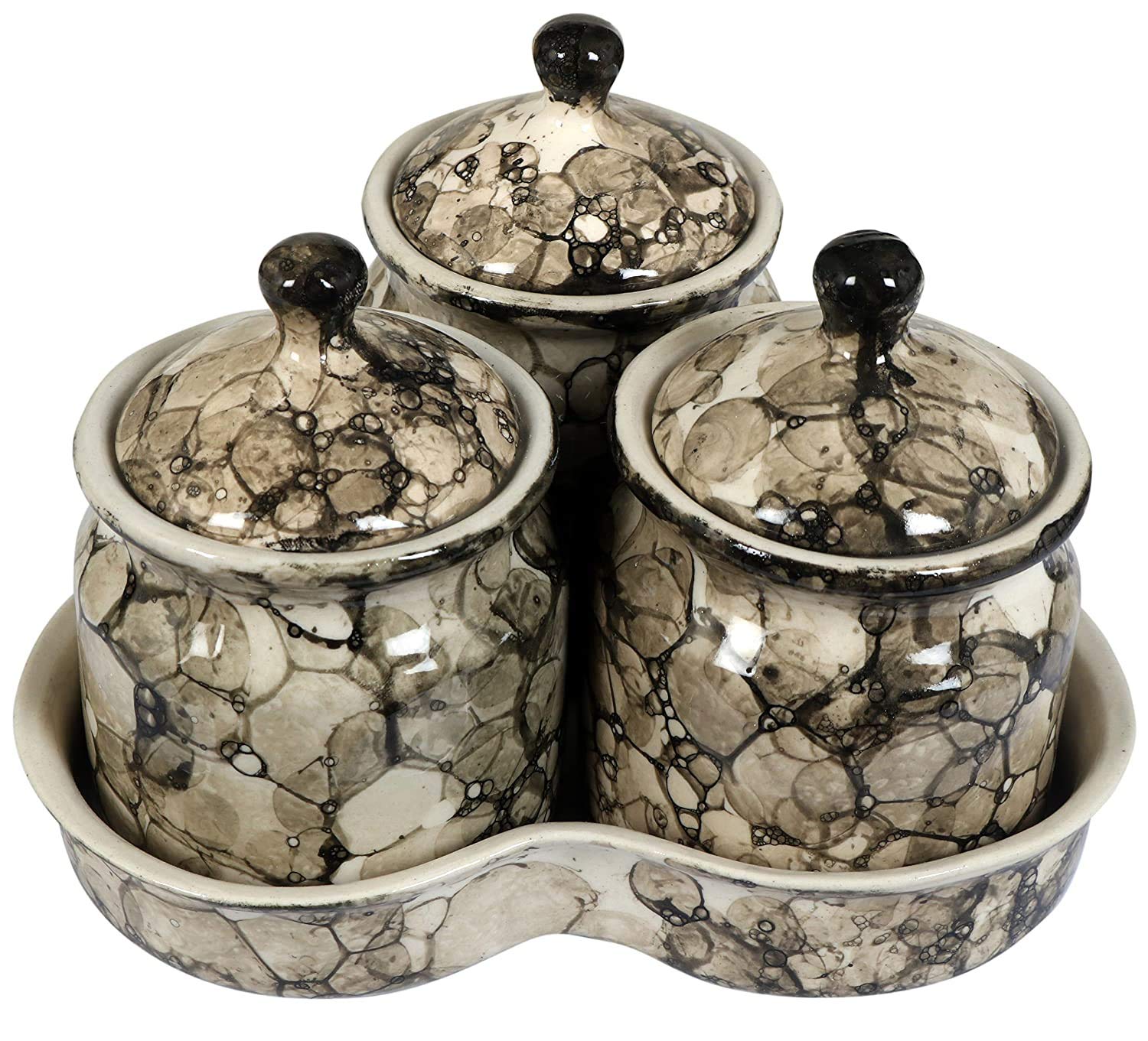 Buy MAHASAR Store Ceramic Food Storage Container with Lid & Tray Set