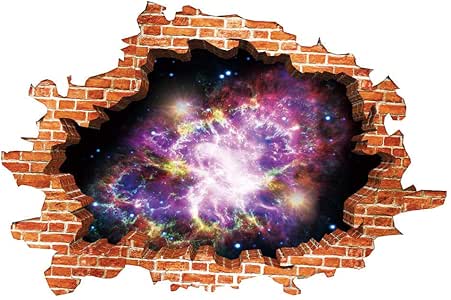 SDBY Pegatinas de Pared 3D pared rota universo galaxia nebulosa planeta