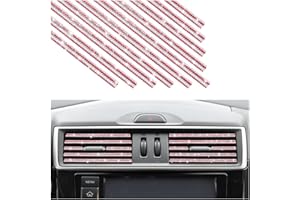 AUKEPO 10PCS Bling Car Air Vent Outlet Trim, Rhinestone Auto Air Conditioner Decoration Moulding Strip, DIY Bendable Crystal Sparkly for Women, Car Interior Accessories for Most Cars (Gradient/Red)