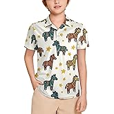Boys' Classic Polo Shirts Short Sleeve Moisture-Wicking Golf & Tennis Shirts for Youth Teens Cute Cactus