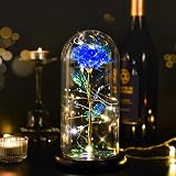 Touloube Galaxy Rose for Her Light Up Rose Glass Dome 8.66in Gift view 6