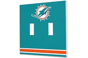 Strategic Printing Miami Dolphins Stripe Double Toggle Light Switch Plate