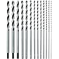 Sali 13PCS Brad Point Wood Drill Bit Set Carbon Steel Wood Drill Bit Set for Hardwood, Plywood, Plastic Round Holes in All Types of Wood Extra Long 11 Inch
