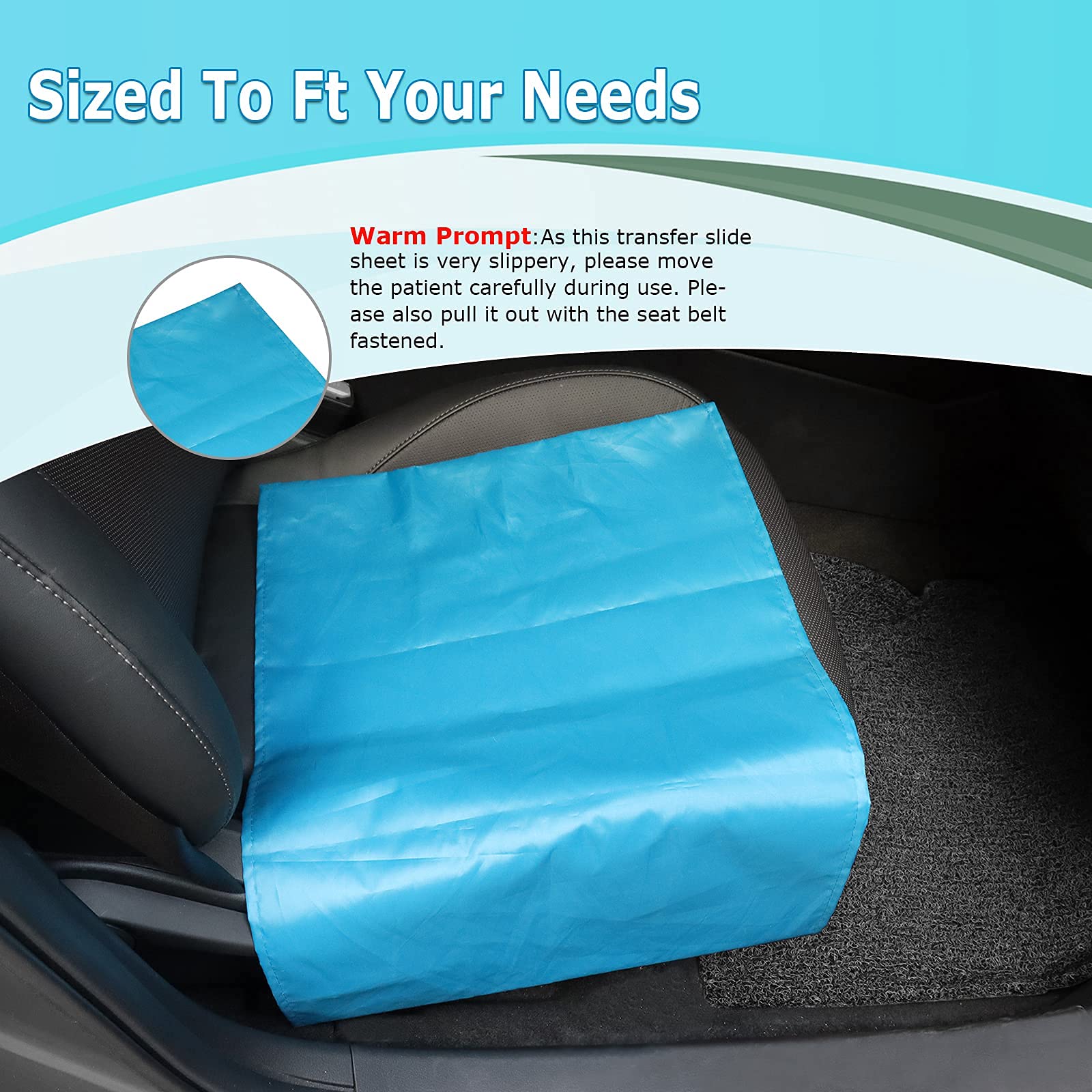 LOSCHEN Tubular Slide Sheet for Elderly Transfer, Sliding Draw Sheets to Assist Moving Elderly - for Cars, Vehicles, Wheelchairs and Bed Transfers - Hospitals & Home Care (Green, 24