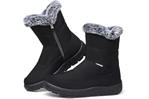 SHIBEVER Women's Snow Boots Winter: Waterproof Fur Lined Anti-Slip Ankle Booties Outdoor Comfortable Warm Women Snow Boot