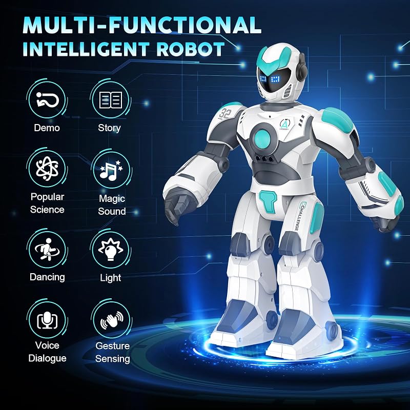 Robot RC Programable Extra Grande con Canto, Baile, Detección de Gestos y Control de Voz, Robot Inteligente para Niños 3 4 5 6 8+ — foto 2 de 8