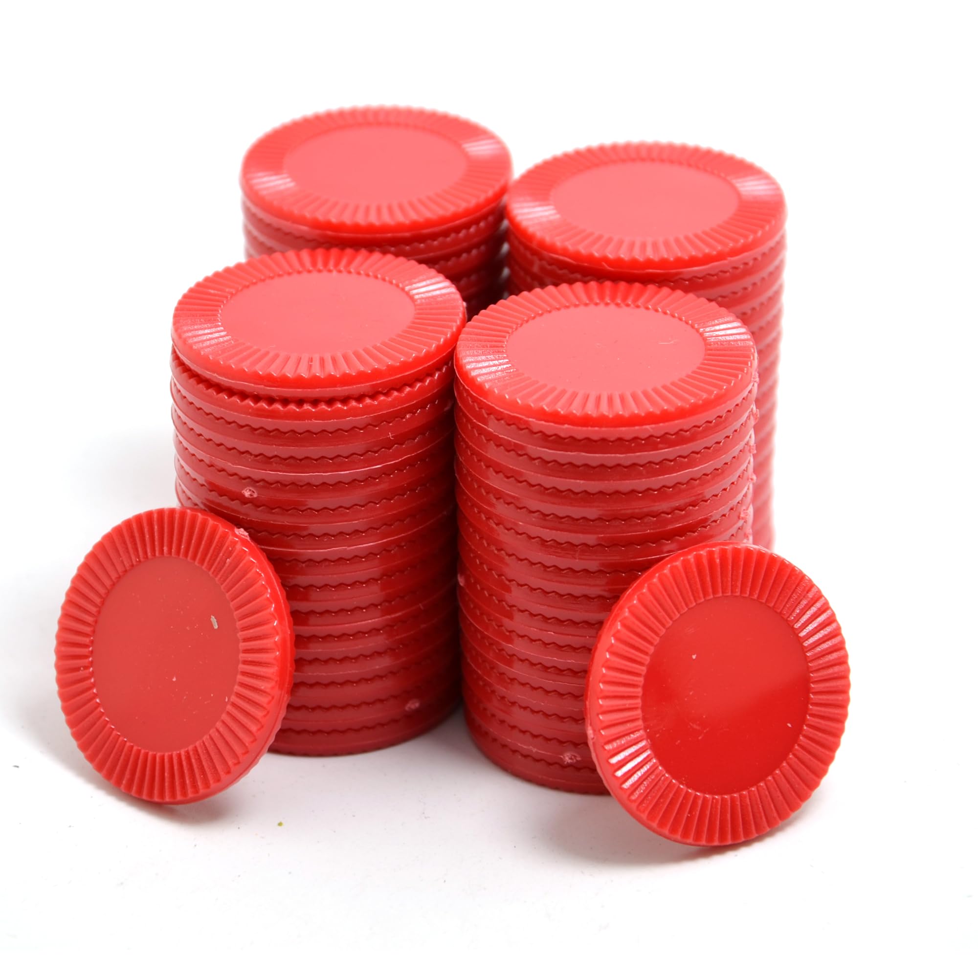 Smartdealspro Opaque Plastic Learning Counters Mini Poker Chips Games Tokens with Storage Box (Red, 32mm(64pcs, Sunflower))