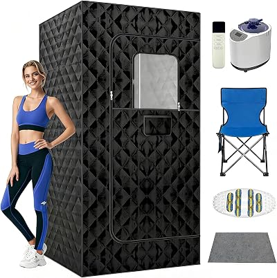 MXMZHXU Portable Steam Sauna 3L 1200W Remote Control Home Sauna Pod