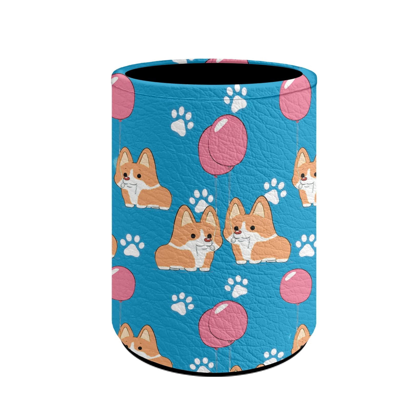 Kuiaobaty Cute Dog Stand Pencil Holder Pu Leather Pen Cup Pot for Office School Large Capacity Desk Organizer