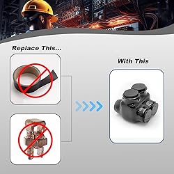 Black Insulated Multi-Tap Wire Connectors - 2 Port
