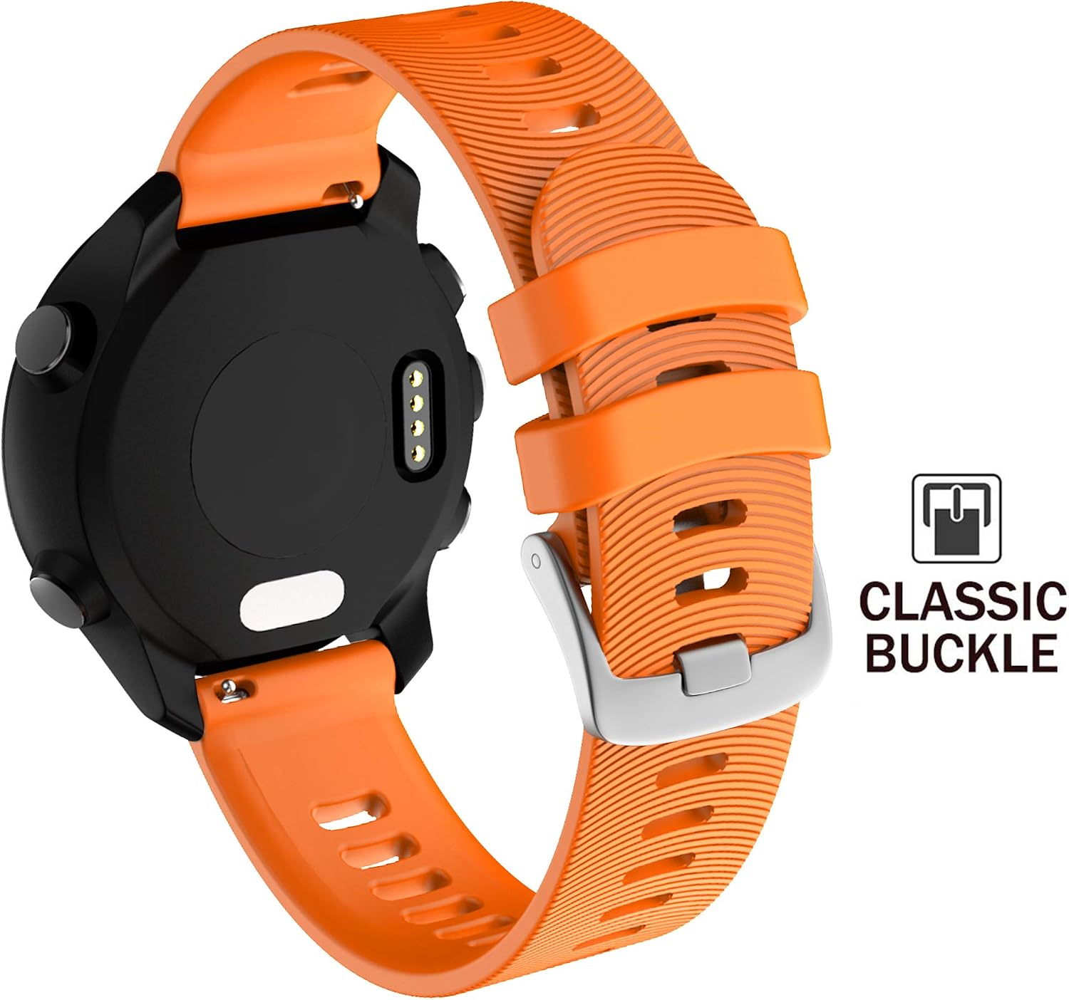 ISABAKE Silicone Strap for Garmin Forerunner 245/645 Music Band, 20mm Replacement Watch Band for Vivoactive 3, Vivomove HR - Image 3