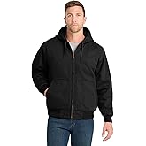 CornerStone Unisex Washed Duck Cloth Insulated Hooded Work Jacket | Warm Casual Work Hoodie for Men & Women, Adjustable Hood