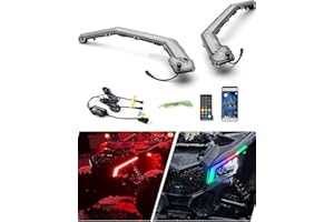 Chelhead X3 Led Fang Lights, RGB APP Remote Controlled, Turning Light Chasing Color Front Signature Light Assembly Compatible with Can Am Maverick X3 XDS XRS Max Turbo R