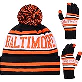 Vintage Classic Skull Cap Beanie Hat Cuffed Winter Hat Knit Comes with Warm Gloves Gifts for Unisex Fans