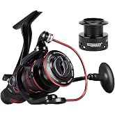 KastKing Sharky Baitfeeder III Spinning Reels with 5.5:1 Gear Ratio | Max Drag: 26.5 lb, 10+1 BB, 16.6 oz, CNC Aluminum Spool, Carbon Fiber Drag for Live Liner, Comes with Graphite Spool