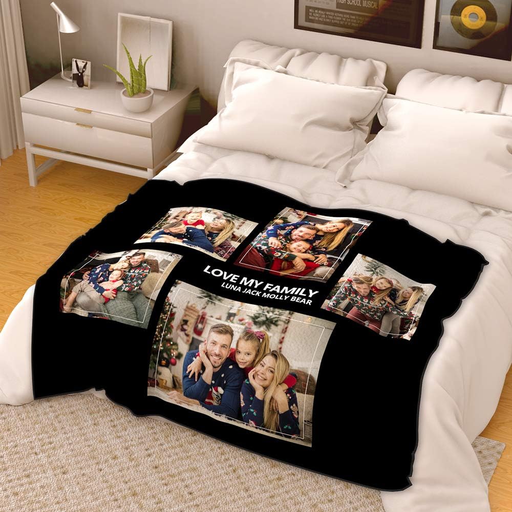 VEELU Fotodecke mit Eigenem Foto Name Super Weich - Decke Selbst