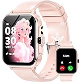 Smart Watch for Kids Boys Age 5-12, Ai Functions Games HD Touch Screen Watches with Video Camera Music Player Pedometer Heart Rate Sleep Tracker Christmas Birthday Gifts for Girls (Pink, 1.85")