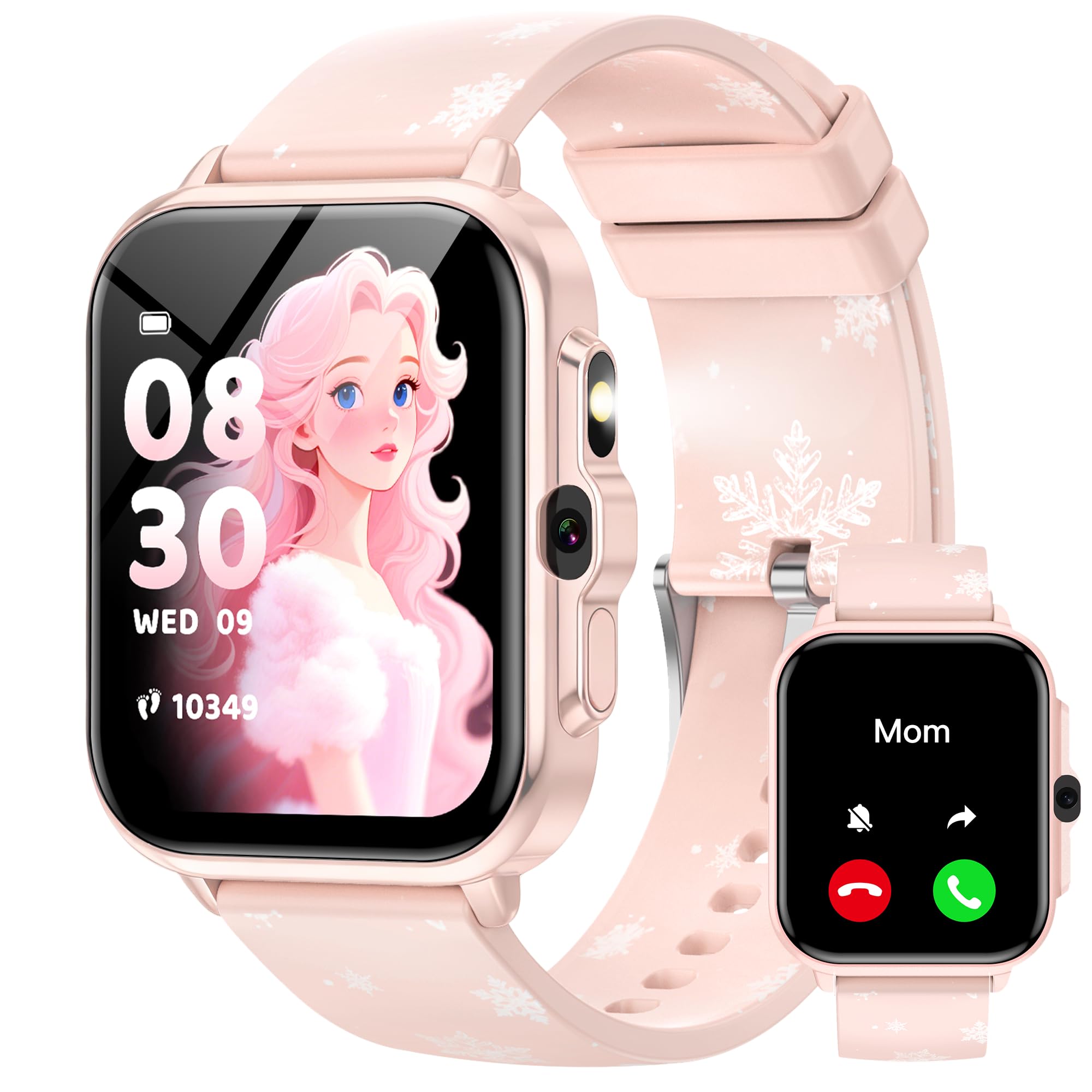 Photo 1 of Smart Watch for Kids Boys Age 5-12, Ai Functions Games HD Touch Screen Watches with Video Camera Music Player Pedometer Heart Rate Sleep Tracker Christmas Birthday Gifts for Girls (Pink, 1.85")