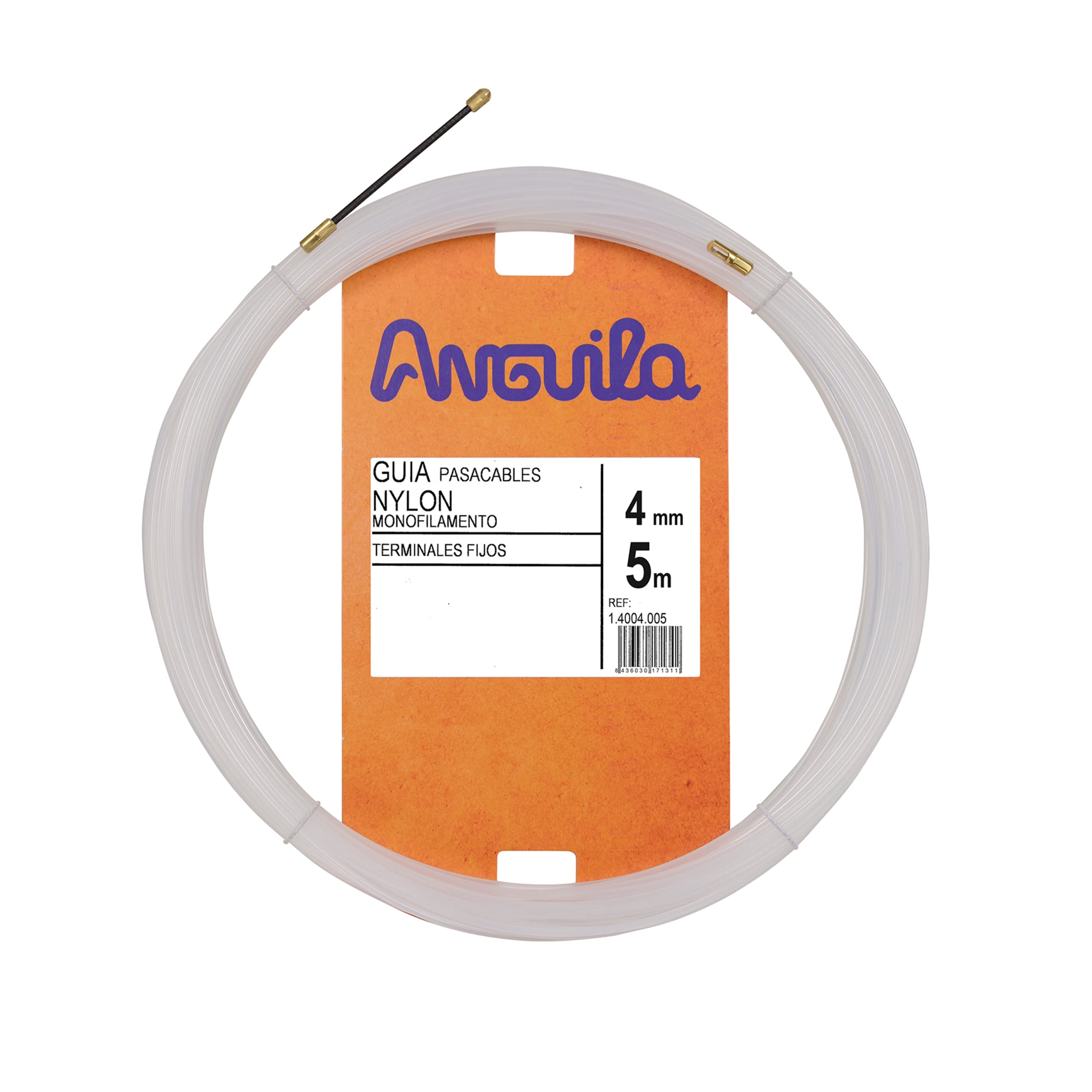 Anguila - Nylon Single Fiber Cable Puller - Natural - 5m - Diameter 4mm - Fixed End - White