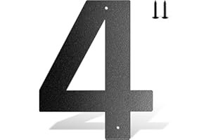 USENUMBER 6 Inch Metal House Number, Metal Letters, House Address Number, House Numbers For Outside, Mailbox Numbers For Outside, Black Modern Metal Numbers And Letters(4)
