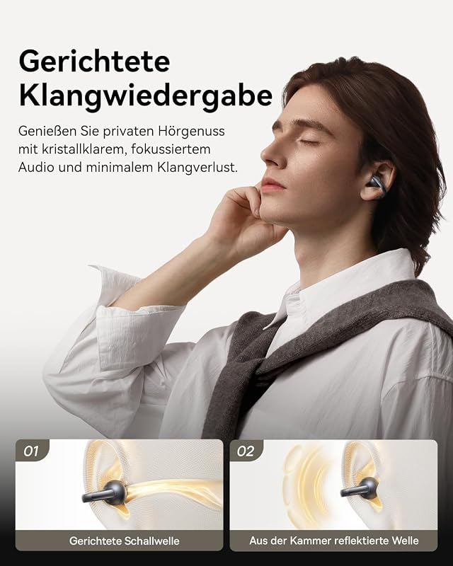 Bowie MC1 Pro Open Ear Kopfhörer, Ohrclip mit Beeindruckender Klang