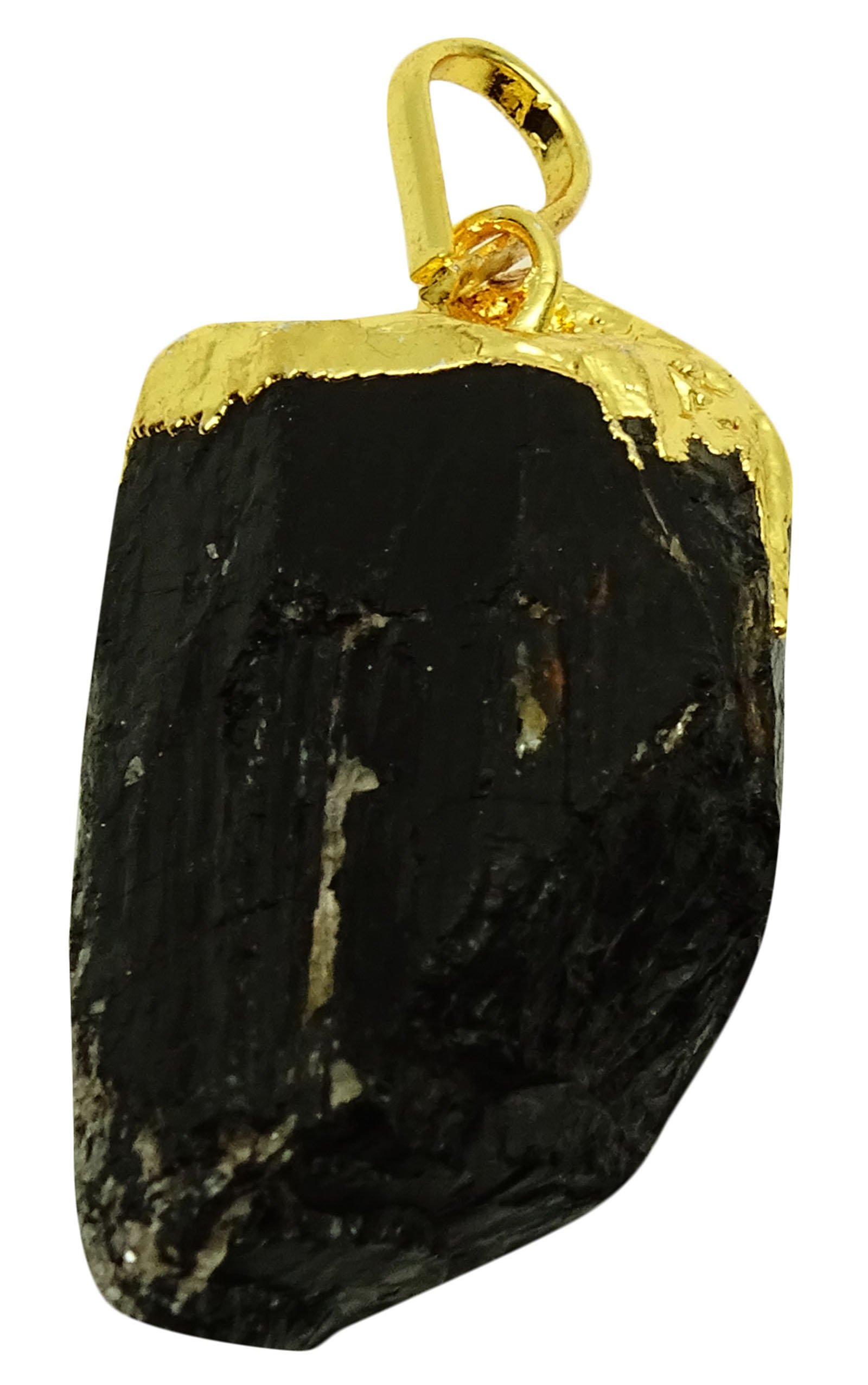 Harmonize Black Tourmaline Stone Pendant Reiki Healing Crystal Spiritual Locket Jewelry